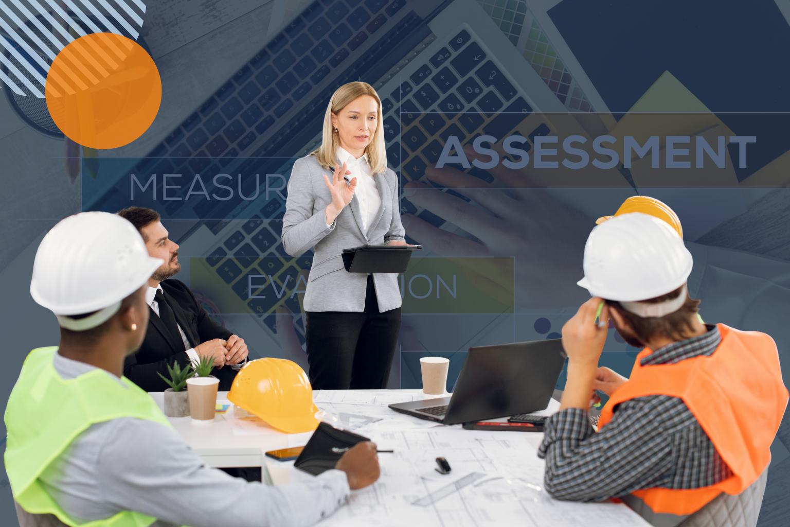 Safety team reviewing health and safety program for COR certification