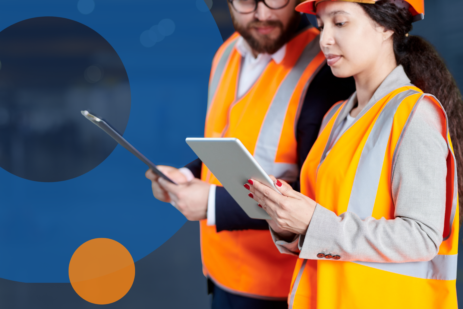 Safety professional reviewing digital safety data as part of a broader safety process.