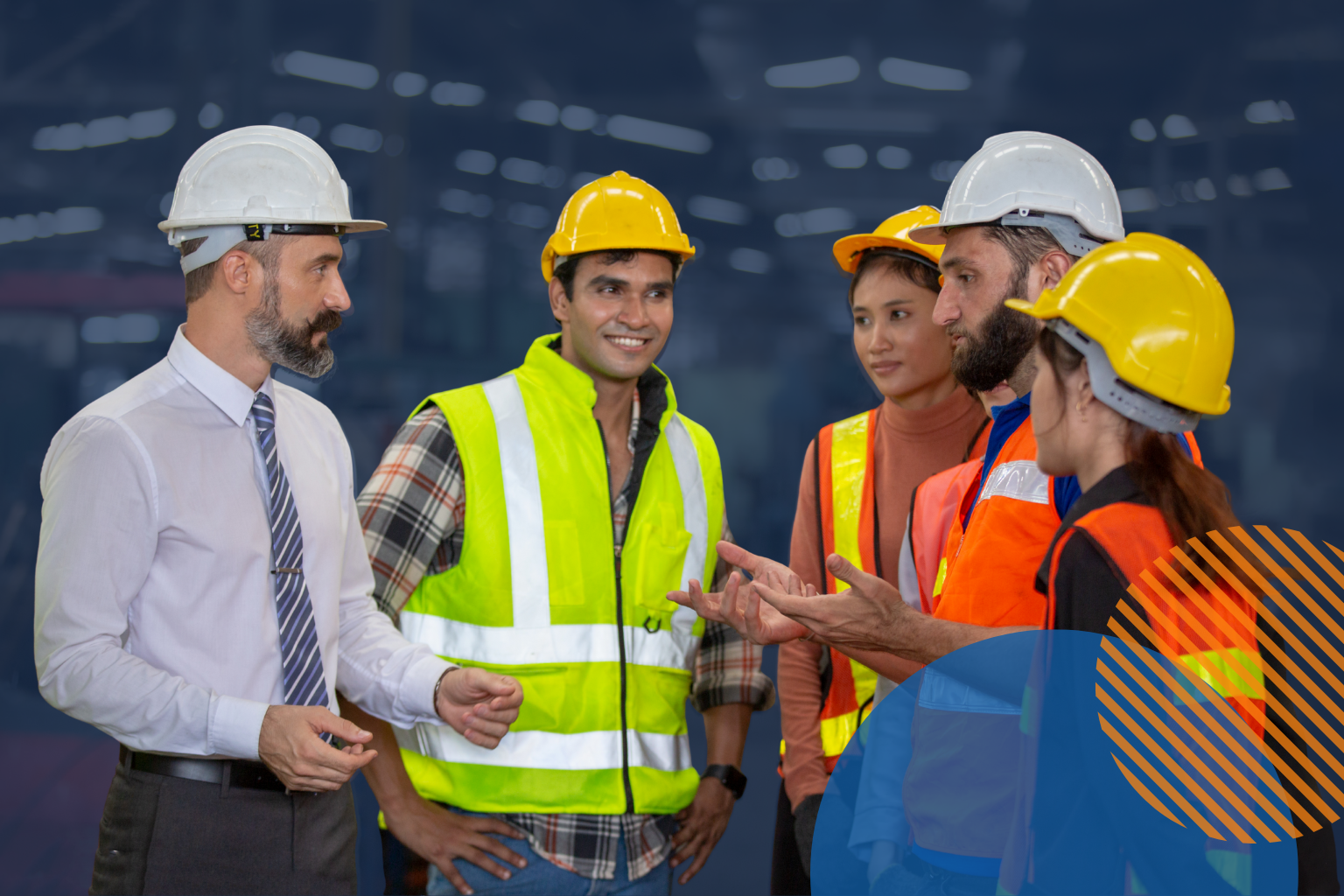 Team discussing challenges and adoption of safety management software.