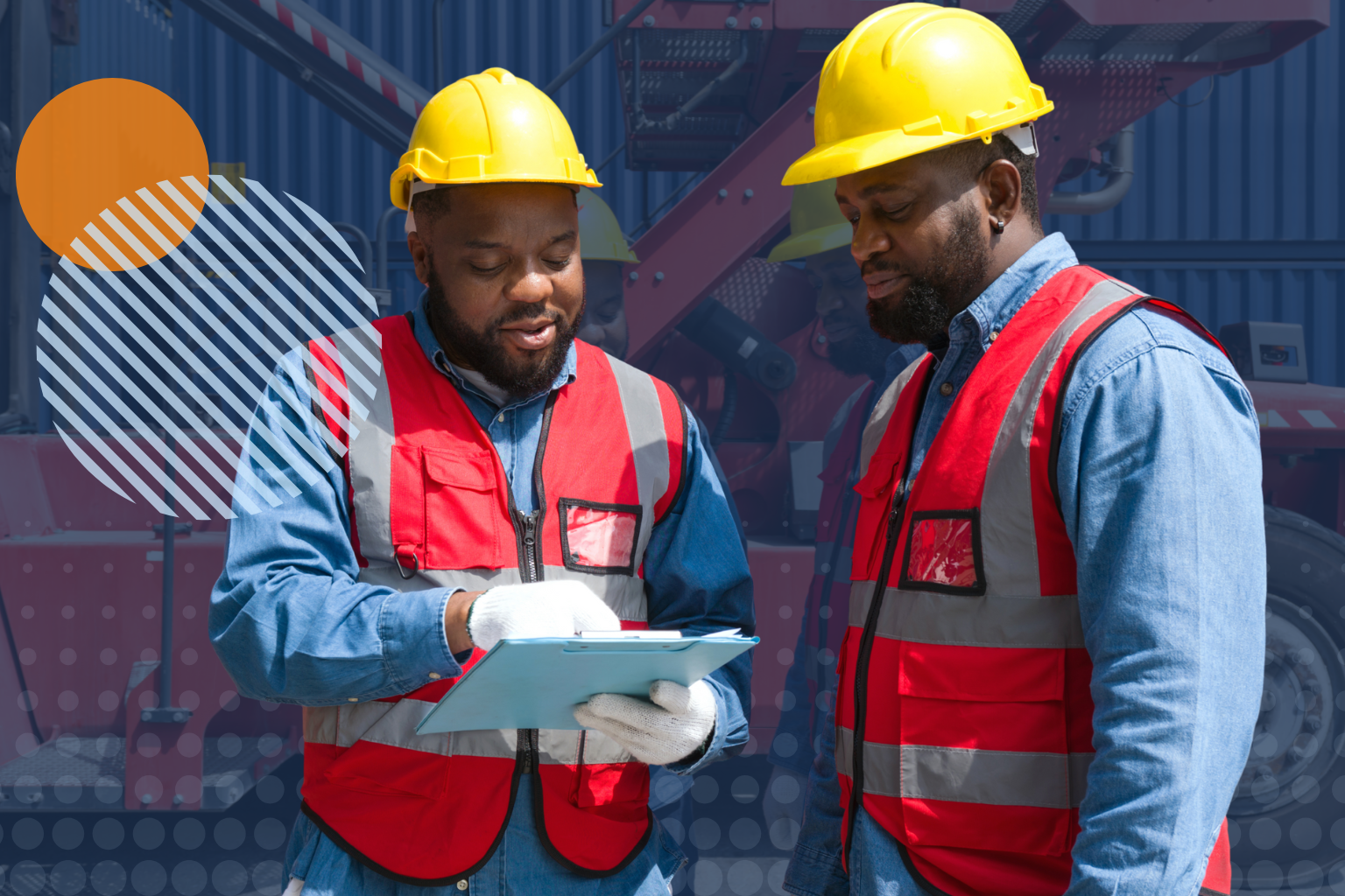Worker focused on reviewing safety information.