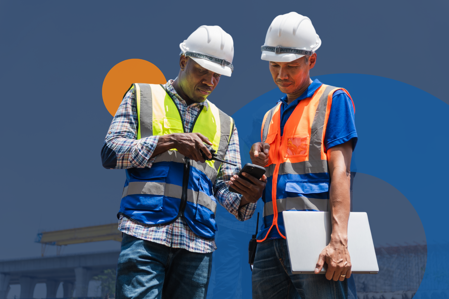 Construction supervisor coordinating site work with subcontractors.