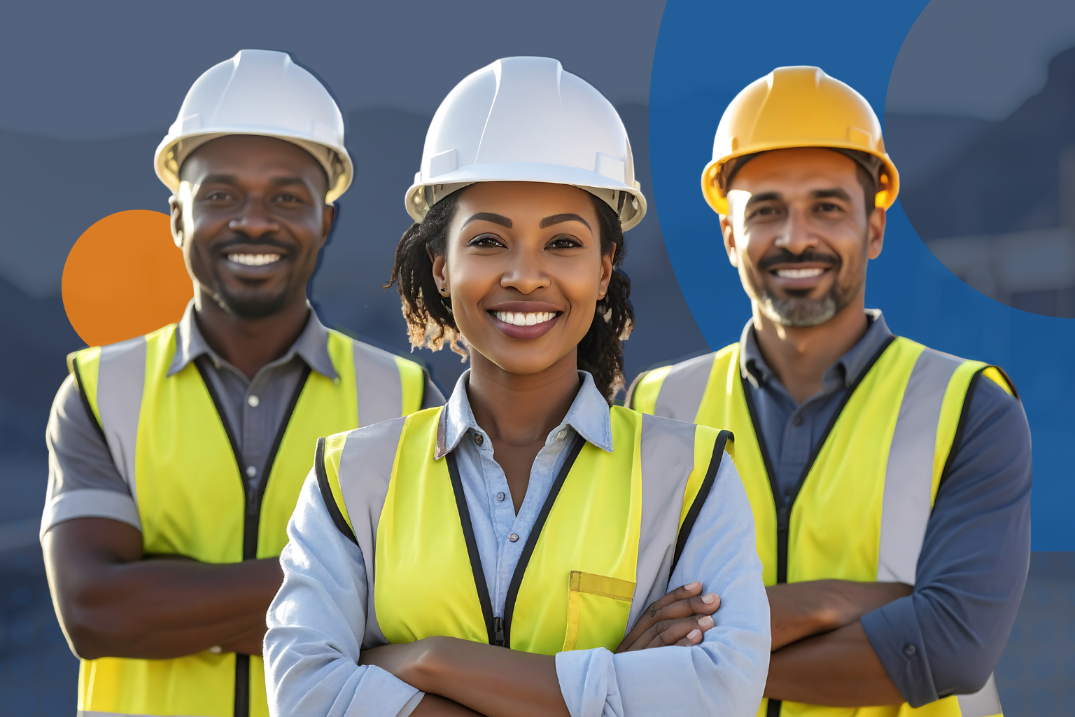 Safety leaders gathered together, promoting a positive safety culture.