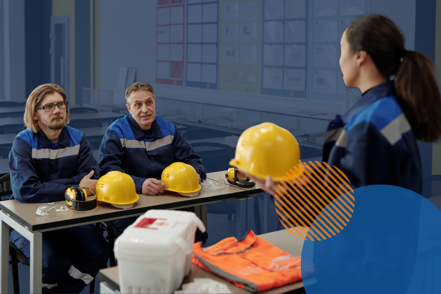 Workers participating in an engaging safety training session.