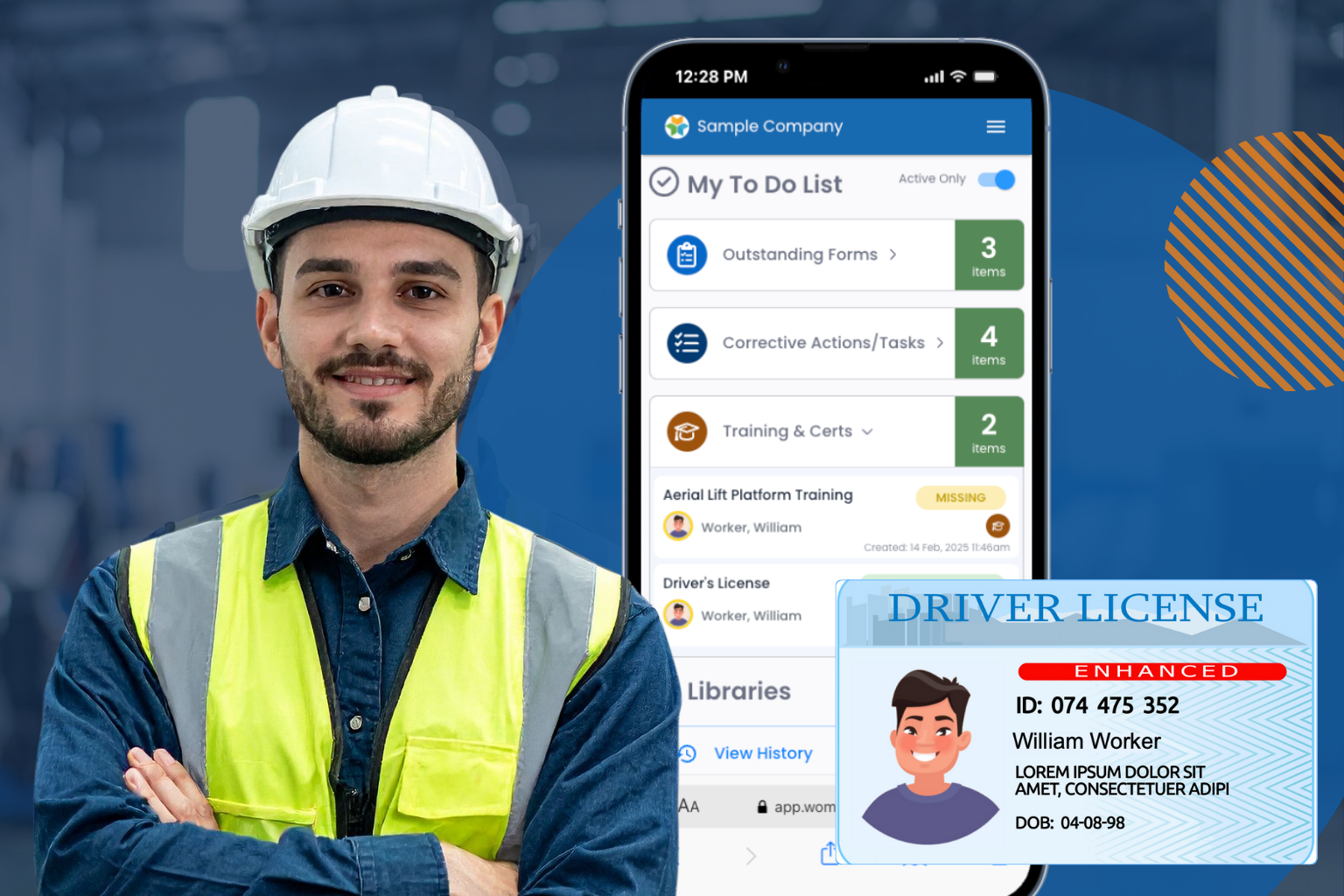 Safety professional managing employee training records using Wombat Safety Software