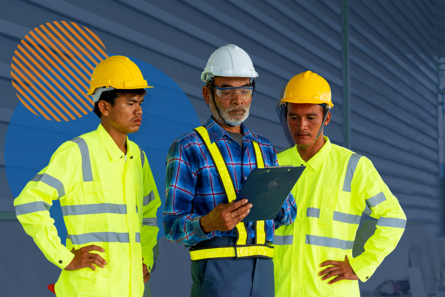 Construction worker wearing safety gear on a job site, representing a strong safety culture.